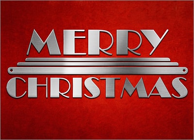 Art Deco Christmas Card (Glossy White) 