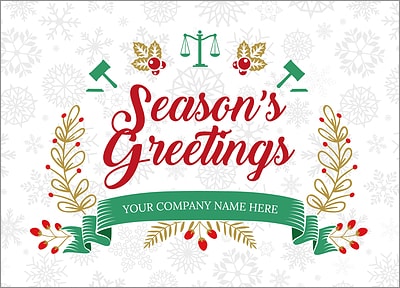 Attorney Snowflake Christmas Card (Glossy White) 
