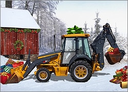 Backhoe Presents Christmas Card