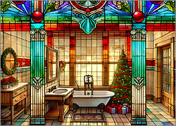 Bathroom Christmas Card Smiling
