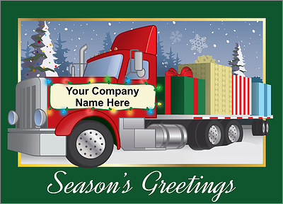 Big Rig Christmas Card (Glossy White) 