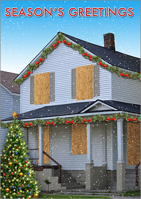 Board Up Greeting Card (Glossy White)