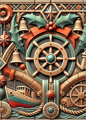 Boat Christmas Card Cheering