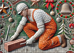 Bricklayer Christmas Card Artistic