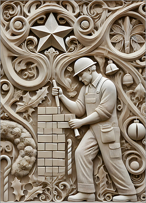 Bricklayer Christmas Card Classic