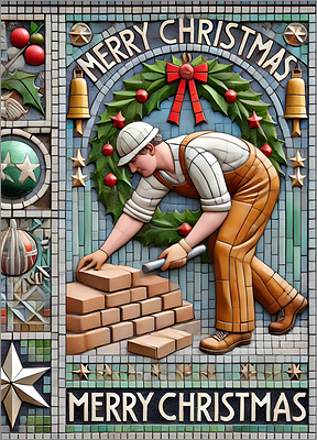 Bricklayer Christmas Card Joyful