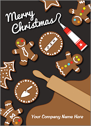 Bricklayer Gingerbread Christmas Card