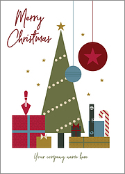 Bricklayer Green Tree Christmas Card