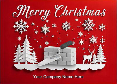 Bricklayer Merry Christmas Card (Glossy White)