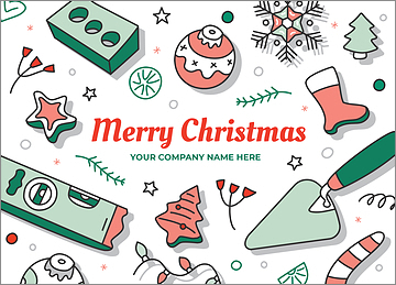 Bricklayer Merry Holiday Card