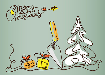 Bricklayers Snow Tree Card