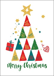 Bricklayers Tree Christmas Card