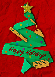 Bricklaying Green Tree Card