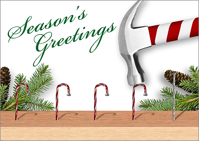 Builder Christmas Card (Glossy White)