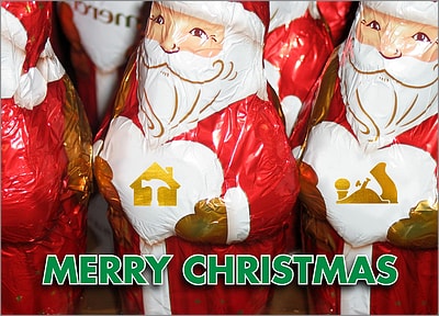 Carpenter Santas Card (Glossy White)