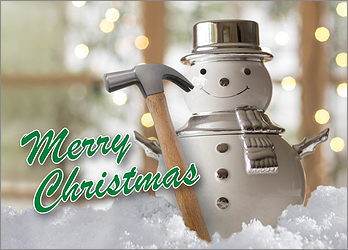 Carpenter Snowman Holiday Card