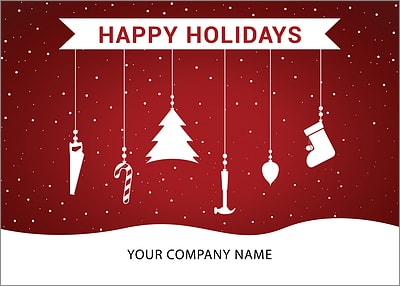 Carpenters Ornaments Holiday Card (Glossy White)