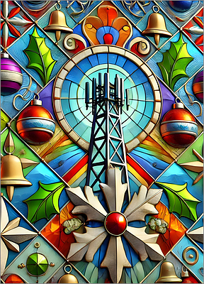 Cell Tower Christmas Card Cheerful