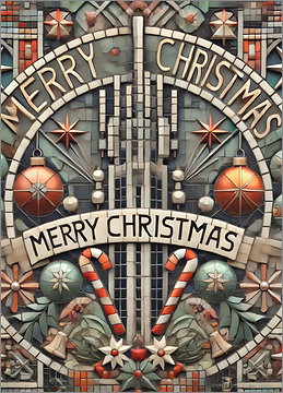 Cell Tower Christmas Card Glowing