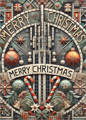 Cell Tower Christmas Card Glowing