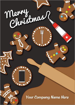 Cell Tower Gingerbread Christmas Card (Glossy White) 