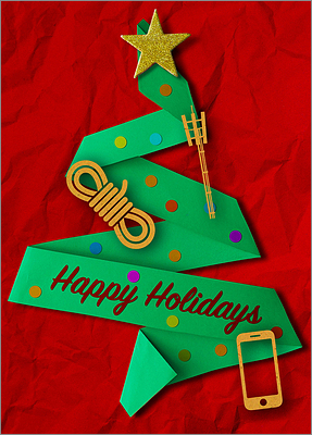 Cell Tower Green Tree Card