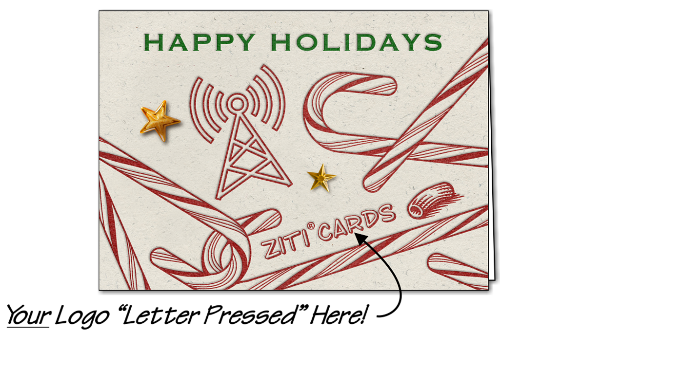 Cell Tower Logo Candy Canes (Glossy White)