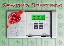Christmas Card HVAC Thermostat