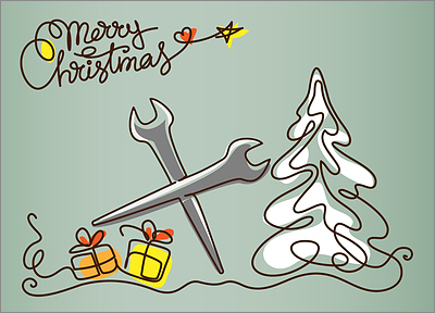 Christmas Card Ironworkers (Glossy White)