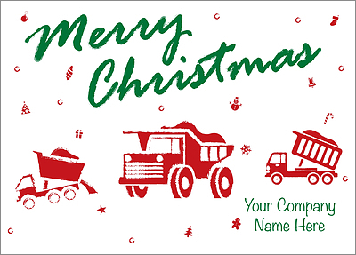 Christmas Dump Truck Card (Glossy White)