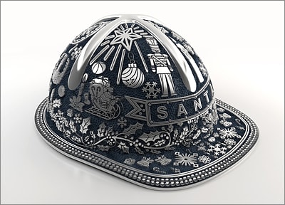 Christmas Hard Hat (Glossy White)