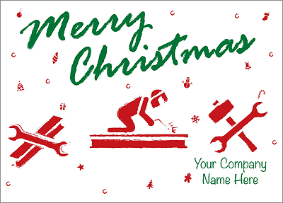Christmas Ironworker Card (Glossy White)