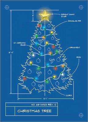 Christmas Tree Blueprint (Glossy White) 