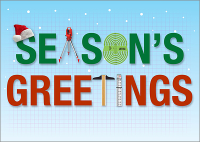 Civil Engineer Christmas Card (Glossy White) 