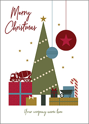 Concrete Green Tree Christmas Card