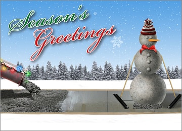 Concrete Snowman Christmas Card