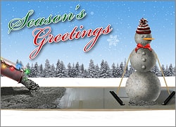 Concrete Snowman Christmas Card