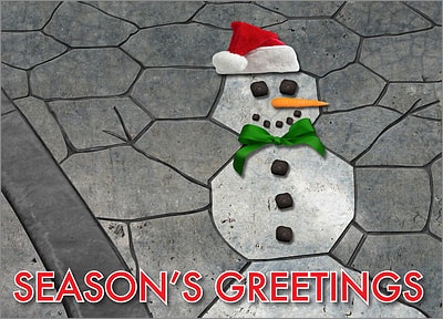 Concrete Stamping Christmas Card (Glossy White)