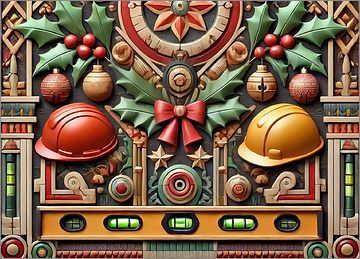 Construction Christmas Card Artistic