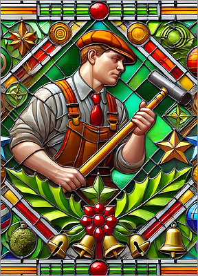 Construction Christmas Card Careful