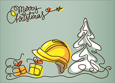 Construction Christmas Card (Glossy White)