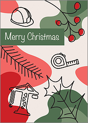 Construction Holly Card