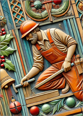 Construction-X Christmas Card Showy (Glossy White) 