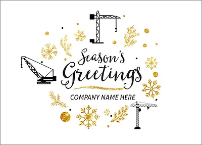 Crane Icons Christmas Card (Glossy White)