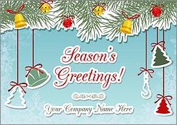 Crane Ornaments Christmas Card