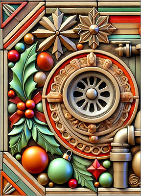 Drain Cleaning Christmas Card Frosty (Glossy White) 