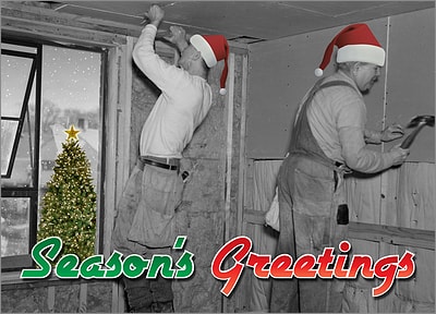 Drywall Christmas Card (Glossy White)