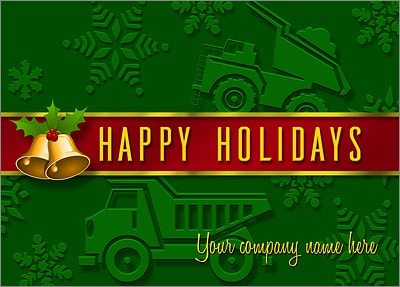 Dump Truck Card Green (Glossy White) 