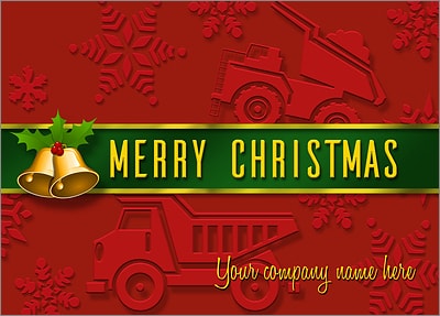 Dump Truck Card Red (Glossy White)