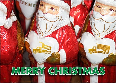 Dump Truck Santas Card (Glossy White) 